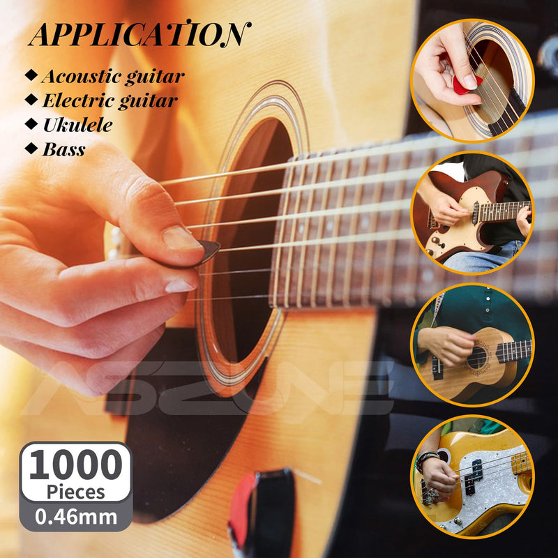 [AUSTRALIA] - Bulk Guitar Picks 1000Piece, Thin(0.46mm) Guitar Sampler Plectrums Celluloid Guitar Pick Acoustic Plectrum for Acoustic Guitar, Electric Guitar, Bass 0.46mm 1000Piece 