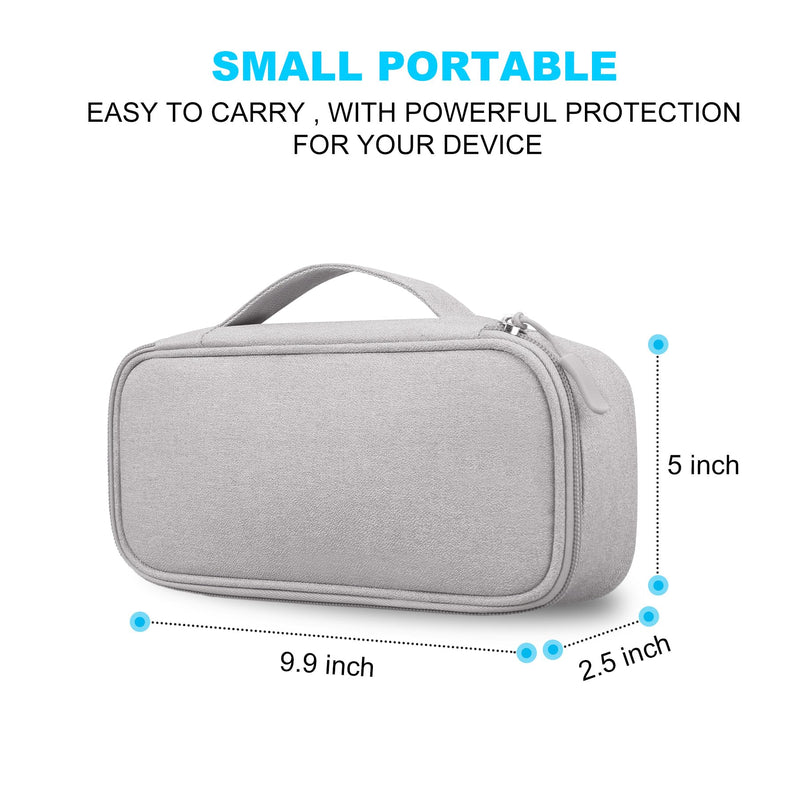 Lacdo Electronic Organizer Travel Cable Organizer Bag Pouch Tech Electronic Accessories Carry Case Portable Double Layers Charger Case for Cable, Cords, Charger, Earphone, Power Bank, Gray