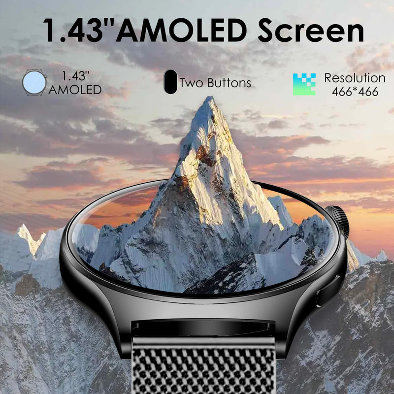 x2 Smart Watch, 1.83" & 1.43" HD with Calls and Messages/Heart Rate/Sleep/Female Cycle,Fitness Tracker Smartwatch for Android/iOS Compatible,Silver & Black