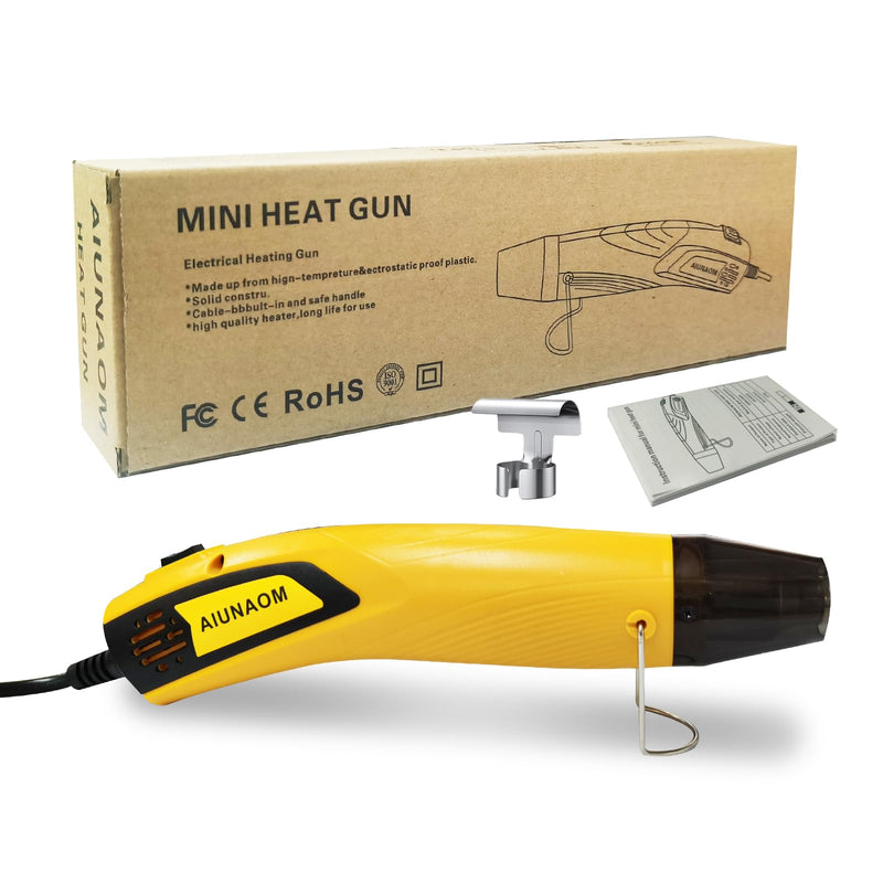 AIUNAOM Mini Heat Gun 500 W Handheld Hot Air Blower 2 Temperature Settings (270°C / 450℃) Portable Hot Air Gun with Overheating Protection Suitable for Crafts, DIY, Shrink Packaging, Embossing