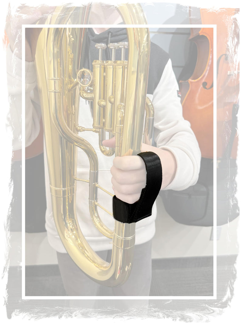 Sherfire Euphonium/Baritone Support Hand Straps - 2 Pack, Adjustable, Ergonomic Design - Includes Microfiber Cleaning Cloth