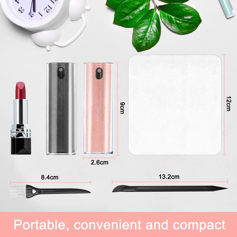 [AUSTRALIA] - 2 Pack Screen Cleaner Spray and Wipe for Laptop Monitor and Car Screens, Phone Touchscreen Mist Cleaning Kit for Cellphone, Tablet, PC, Computer, LCD, Eyeglass, iPhone, iPad, Mac Pro - Grey and Pink Grey, Pink 