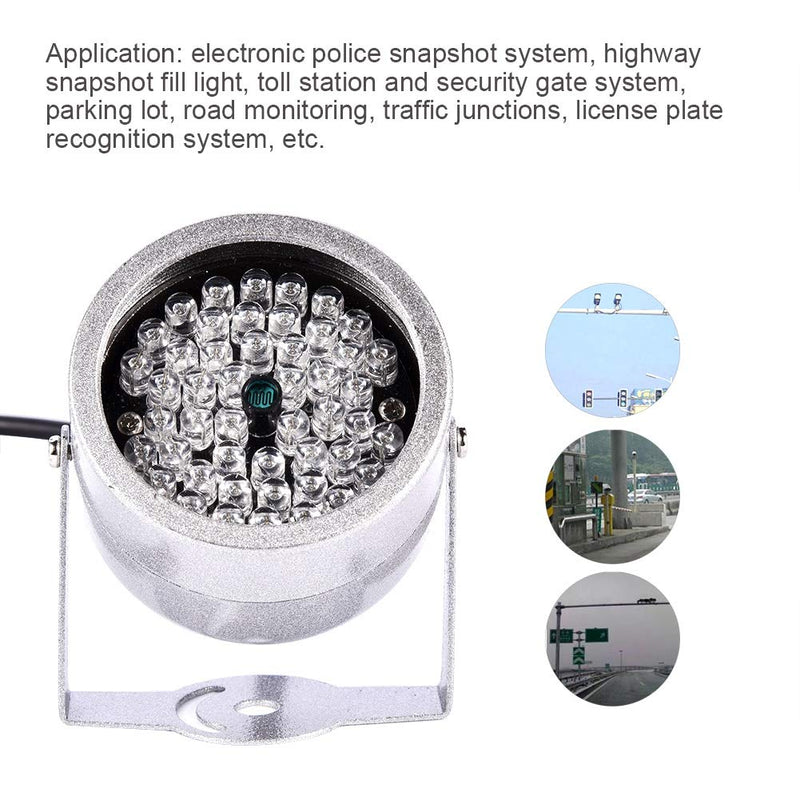 PUSOKEI IR Illuminator Lights,CCTV IR Night Vision Illuminator Camera Lights,48 LED Lights Automatic CDS Power Control,Waterproof Infrared Fill Light for Electronic Police Snapshot,Traffic Junctions