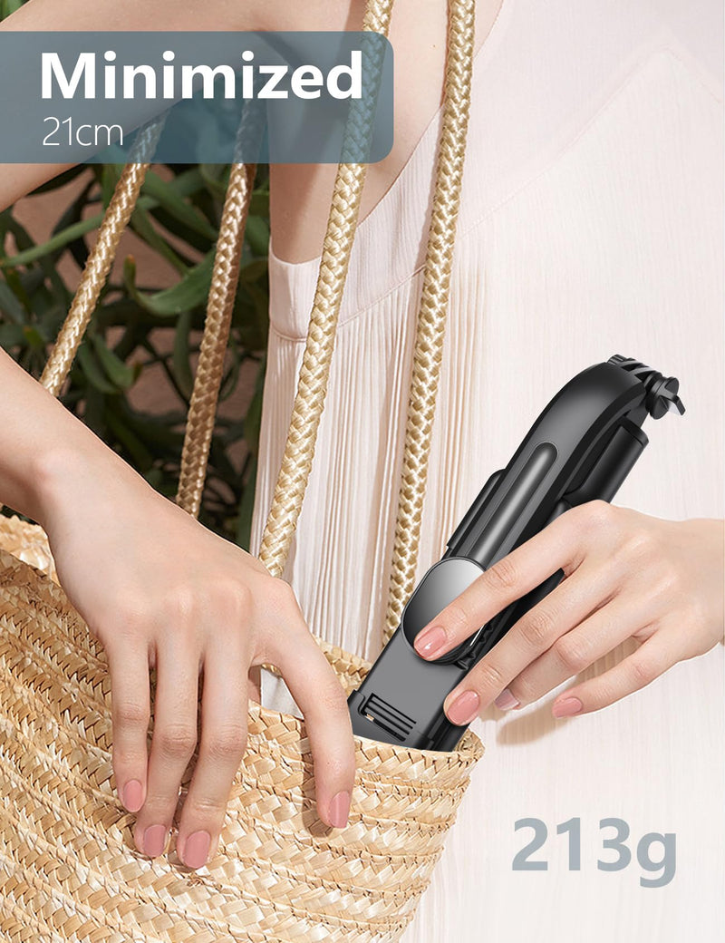 Selfie Stick Tripod with Light, 45'' Selfie Stick with Wireless Remote, Portable Phone Tripod Compatible with iPhone 15 Pro Max/15/14 Pro/14/13, Samsung S22/ S23 Ultra/Android Smartphone Black
