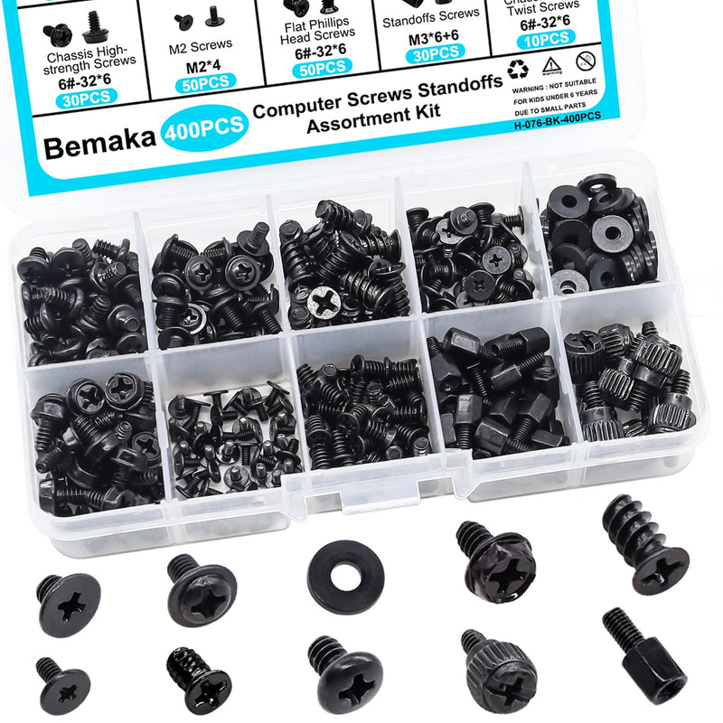 400PCS Computer Screws Assortment Kit, Motherboard Standoffs Screws PC Screws + 480PCS M.2 SSD Mounting Screws Motherboard Standoffs Screws Computer Screws Assortment Kit