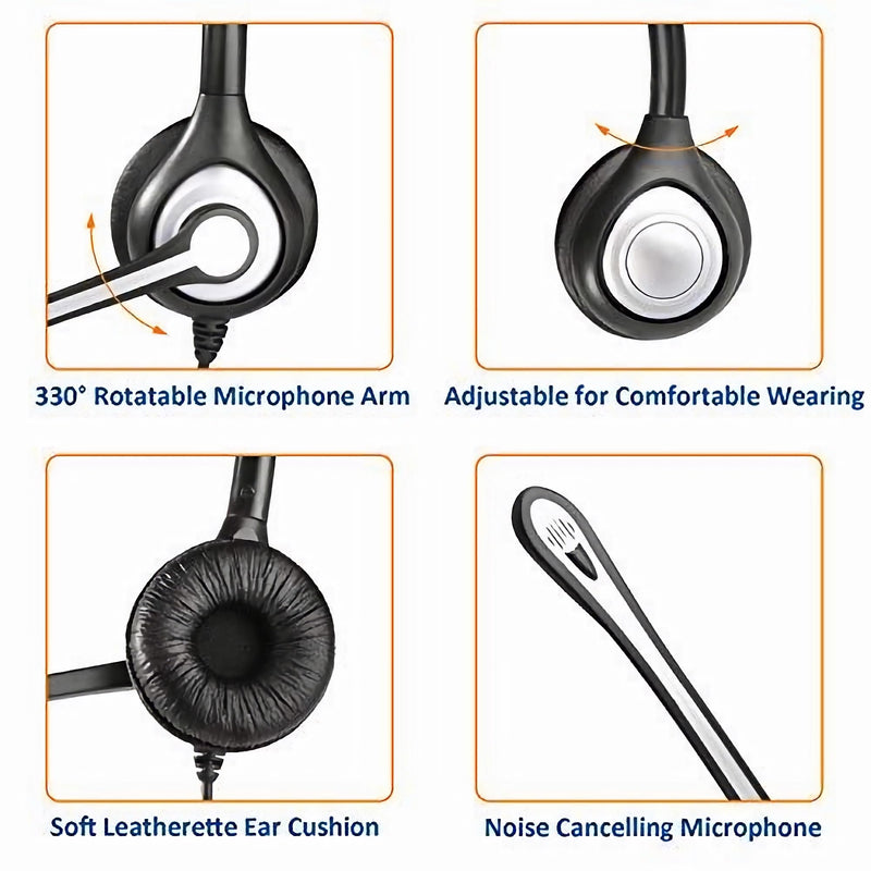 [AUSTRALIA] - Wantek Cisco Phone Headset with Microphone Noise Cancelling, RJ9 Telephone Headsets Compatible with Cisco Office Phones 7940 7942 7945 7960 7962 7965 7811 7821 8811 8841 8845 8851 Plantronics M12 M22 