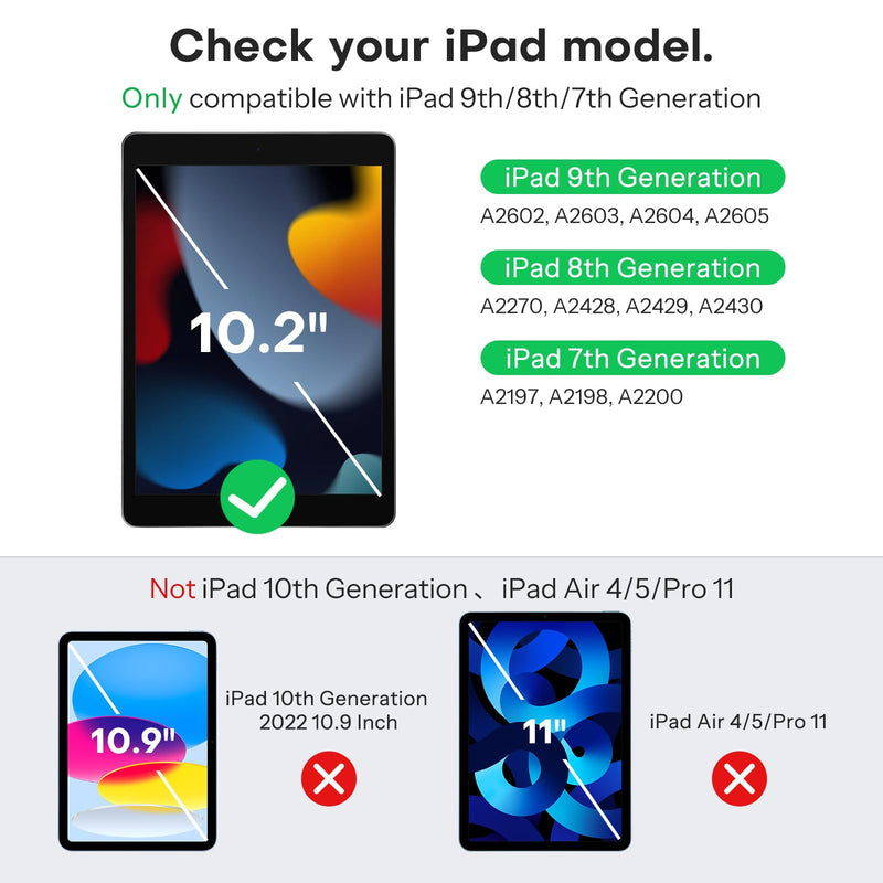 OMOTON [2 Pack] Screen Protector Compatible with iPad 9th 8th 7th Generation (10.2 Inch, iPad 9/8/7, 2021&2020&2019) Tempered Glass/Apple Pencil Compatible