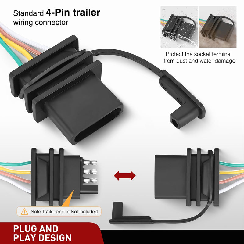 Nilight 4 Pin Trailer Wiring Harness Kit 56459 | Vehicle Standard 4 Way Connector Custom for 2021 2022 2023 2024 2025 Nissan Rogue Simple Fit Tow Hitch Harness 2021-2024 Nissan Rogue