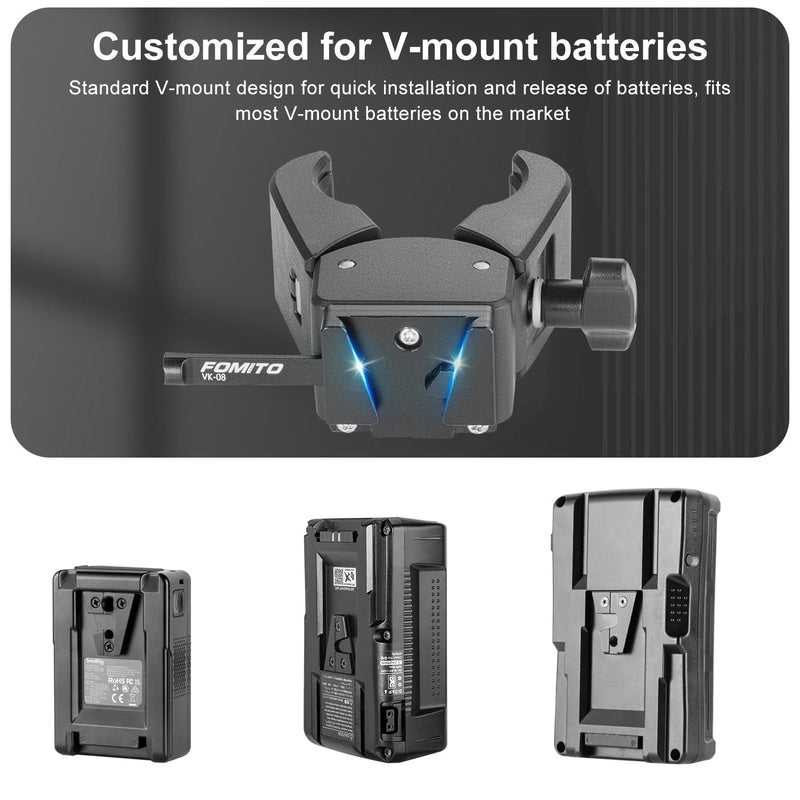 [AUSTRALIA] - Fomito V-Mount Battery Clamp, Quick Release Plate for Sony BP Battery, Professional Camera Mount Black 