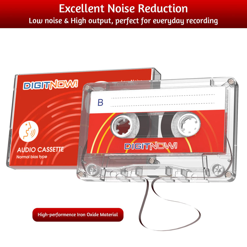 [AUSTRALIA] - Blank Audio Cassette Tape - 90 Minutes Recording Time - Low Noise and High Output - Dictation, MP3 Recording to Blank Tape - Pack of 5 
