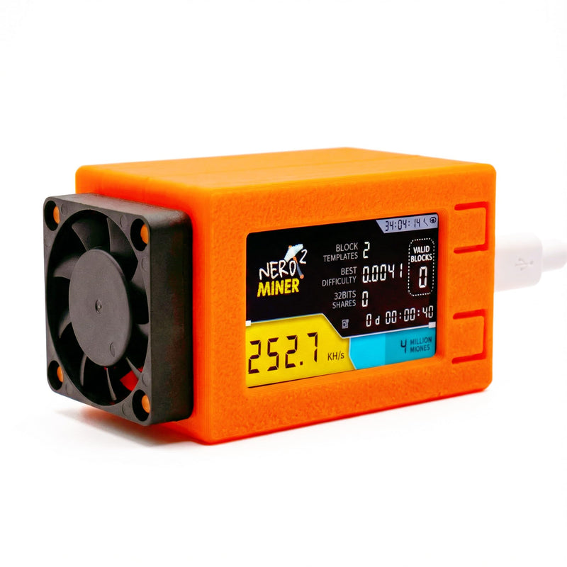NerdMiner V2 Pro 250K – Bitcoin Lottery Miner for Solo Mining, Crypto Mining Hardware for BTC Block Rewards, Low Power USB Miner Alternative, Plug & Play Mini BTC Miner for Beginners