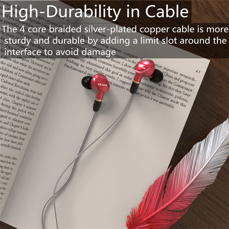 YINYOO KBEAR Ormosia Wired IEM Earbuds Bass Earbuds Earphones Sound Cancelling Earbuds Headphones with MMCX Wire 1BA 1DD Driver Without Mic for PC Computer for Musicians (Gray)