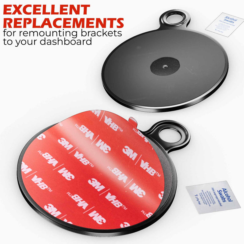 Dashboard Pad Mounting Disk for Suction Cup Mount - 3M Dashboard Sticky Pad for Car Phone Holder - Ultra Sticky Adhesive Replacement Disc for Garmin Dash Cam, GPS, iOttie Car Mount - 75mm 2-Pack