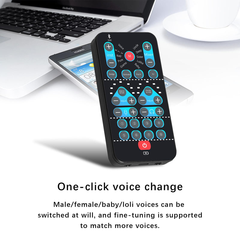 Voice Changer, Portable Handheld Microphone Voice Modulator Disguiser with 8 Sound Effects, Handheld Gaming Recording for Mobile Phone Computer PS4 PS5 Xbox One Games M10