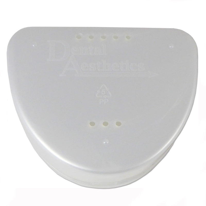 2 x Slim Orthodontic Case - Box for Braces, Whitening Splints, Dentures & More (Blue & White), blue/white, plain