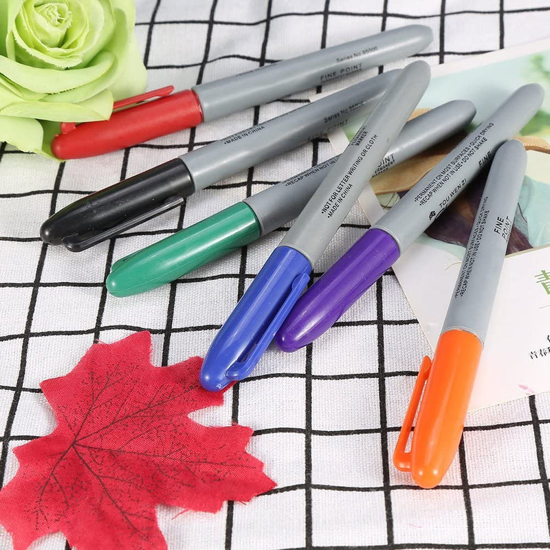 TOPINCN Tattoo Felt Tip Pen, Tattoo Marking Scribe Pen, Surgical Skin Marker Pen, Scribe Tool for Make-Up, Personal Accessories, Reusable Packaging, 6 Pieces/Set