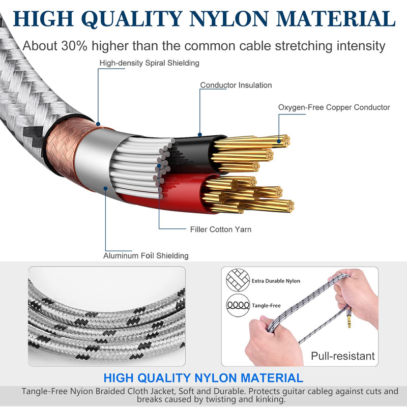 1/4 Inch TRS to XLR Male Cable, Balanced 6.35mm TRS Plug to 3-pin XLR Male, Quarter inch TRS Male to XLR Male Microphone Cable, 6.6 Feet 2 Pack 1/4 TRS Male to XLR Male 6.6 Feet - 2 Pack