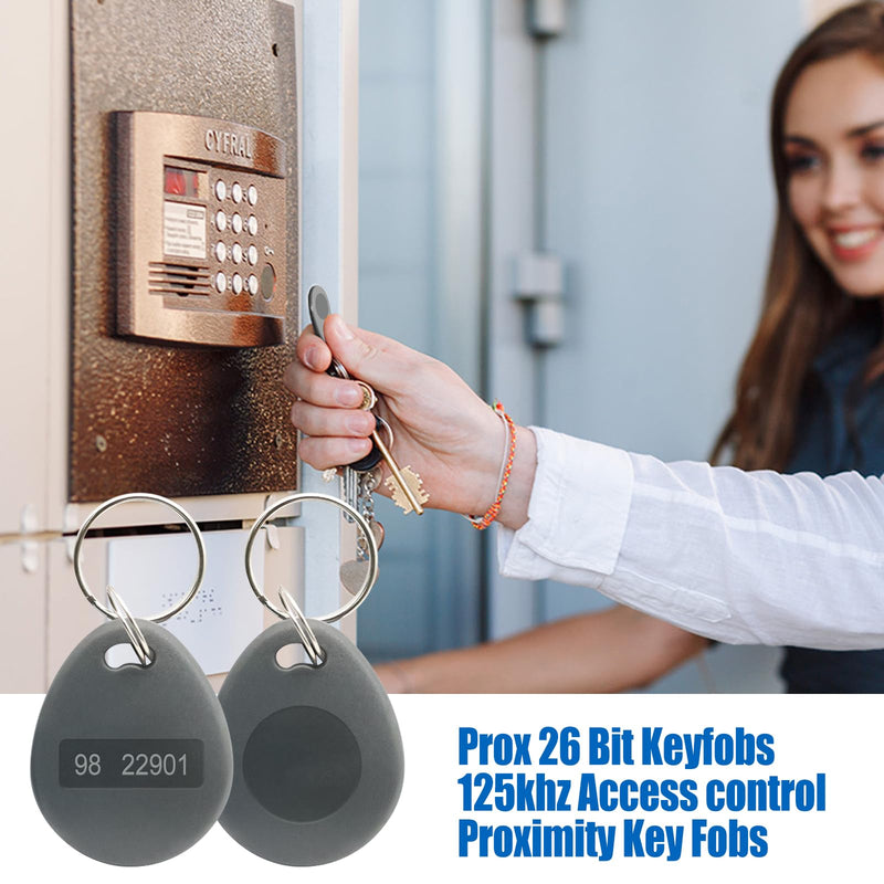 RFID Key Fobs Writable, HID 125KHZ 26 Bit Keyfobs Proximity Fob RFID Key Fob Id Card Token Tags Prox Key ISO-Prox 1346 1386 1326 H10301 Access Control Systems KeyTags (Gray,50) Gray 50