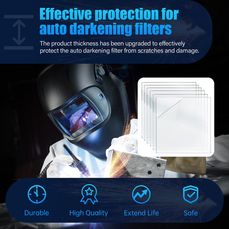 [AUSTRALIA] - 3350 Series Inside Clear Cover Lens Fits for Lincoln Viking Electric Welding Helmet Hood, 3.73" x 3.5" Arc Welder Protective Lenses Electric Welder Parts, Replaces KP3044-1 (6 PCS) 