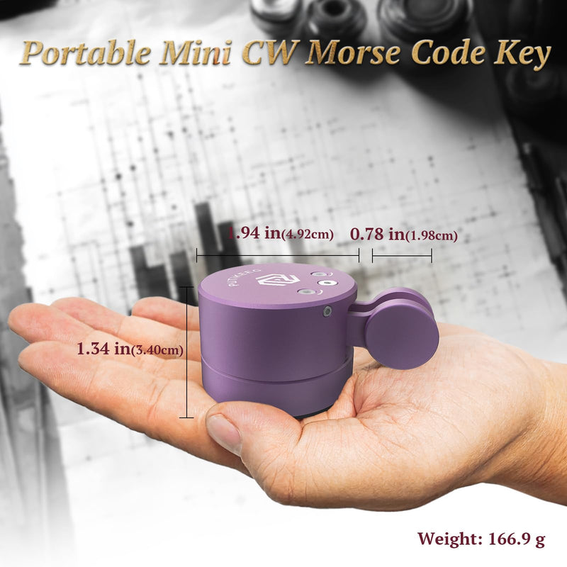 Putikeeg Mini Morse Code Key - CW Dual Paddle with Magnetic Base, Magnetic Return Paddles Morse Lambic Key for Amateur Ham Radio (Silver) (Purple) Purple