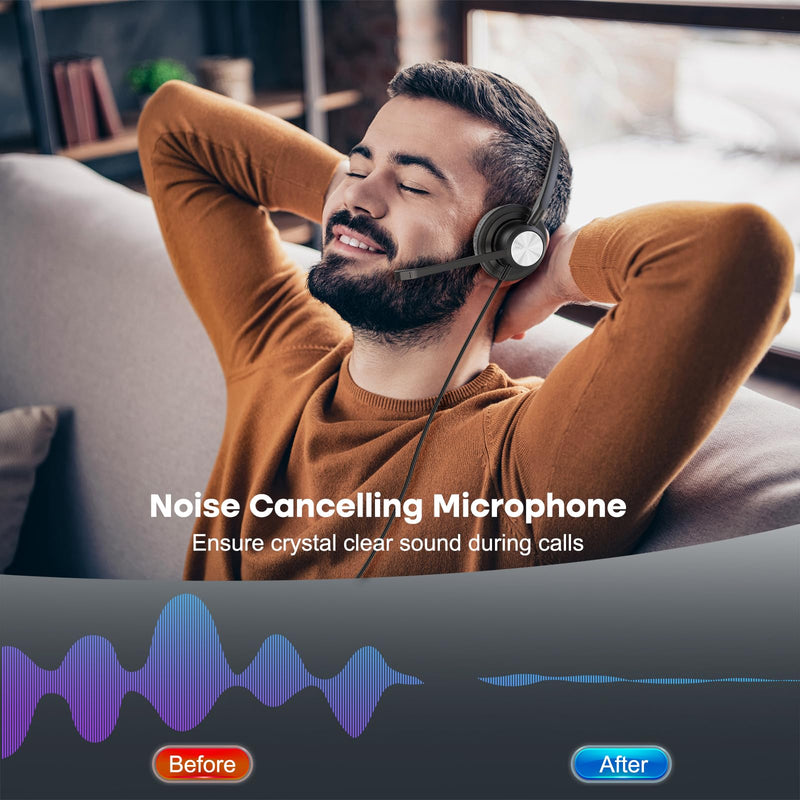 [AUSTRALIA] - MKJ Cisco Phone Headset Corded RJ9 Telephone Headset with Noise Cancelling Microphone for Cisco CP-7821 7841 7942G 7931G 7940 7941G 7945G 7960 7961G 7962G 7965G 7975G 8811 8841 8861 9951 9971 