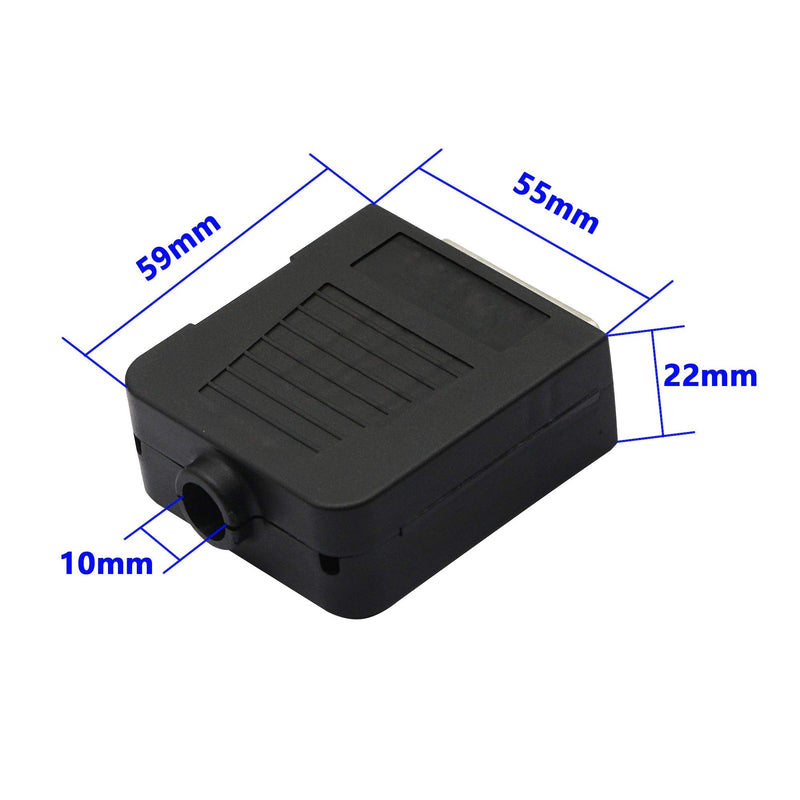 CERRXIAN DB25 Breakout Board, DB25 Male D-SUB Connector to DB25 Screw Solderless Wiring Terminal Module Breakout PCB Board Kits with Plastic Case (M Black)