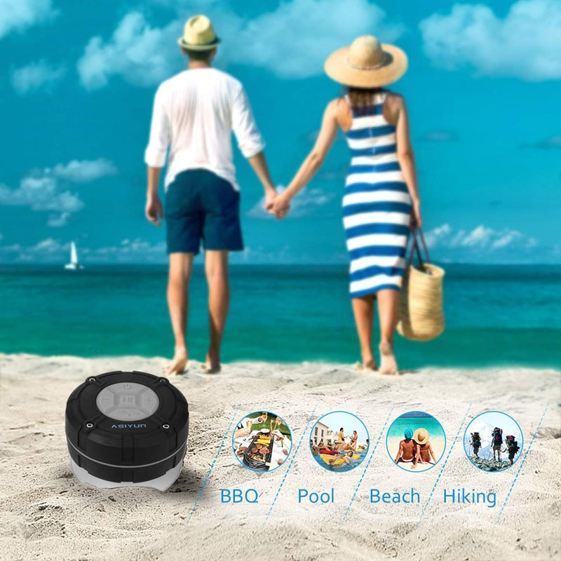 [AUSTRALIA] - Shower Speaker, IPX7 Waterproof Bluetooth Speaker with HD Bass, Suction Cup & Durable Hook, Built-in Mic for Hands-Free Calls, Pool, Beach, Outdoor(Grey) Gray 