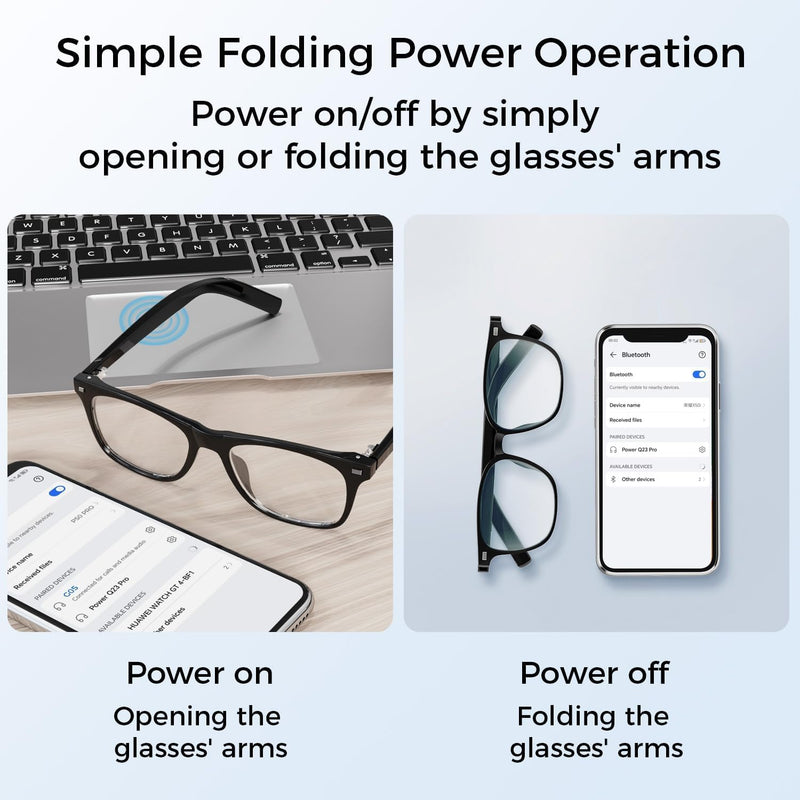 Smart Glasses, Bluetooth Glasses for Men and Women, with Speakers, Voice Assistant, UV Protection, Magnetic Clip-On Polarized & Night Vision Lenses for Indoor/Outdoor Use