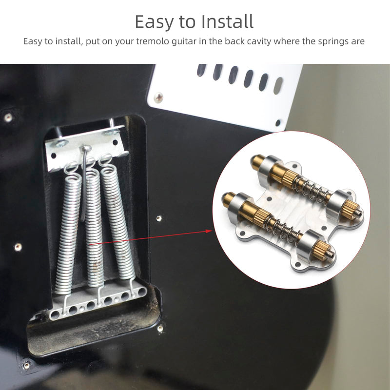 [AUSTRALIA] - MAXCHEER Electric Guitar Brass Tremolo Bridge Brass Arming Adjuster for FR Tremsetter Set Guitar Tremolo Stabilizer Stopper Guitar Parts with Screws&Wrench(Dual) Dual 