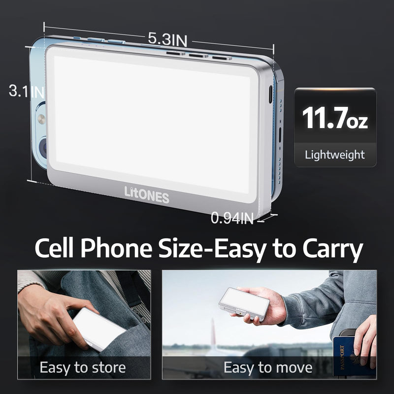 [AUSTRALIA] - 1Unit LitONES Zoom Lighting for Computer, 30 Light Modes, Portable Video Conference Lighting for Laptop, Ring Light for Desk, Zoom Call, Video Call, Video Conferencing, Remote Working Space Gray 1Unit 