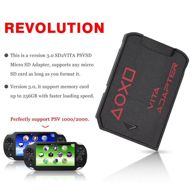 FOSA Version3.0 SD2Vita Memory Card Adapter, High Speed Game Card to Card Adapter Compatible with PS Vita 1000/2000, PSVITA Memory Card Converter, Support Up to 256GB