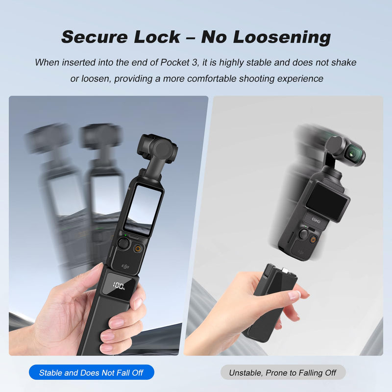 [AUSTRALIA] - Soonpho 5000mAh Battery Handle for DJI Osmo Pocket 3,LED Digital Display,22.5W Fast Charging Battery Grip with 1/4" Thread for Vlogging,Travel,YouTube,Live Streaming Set B 