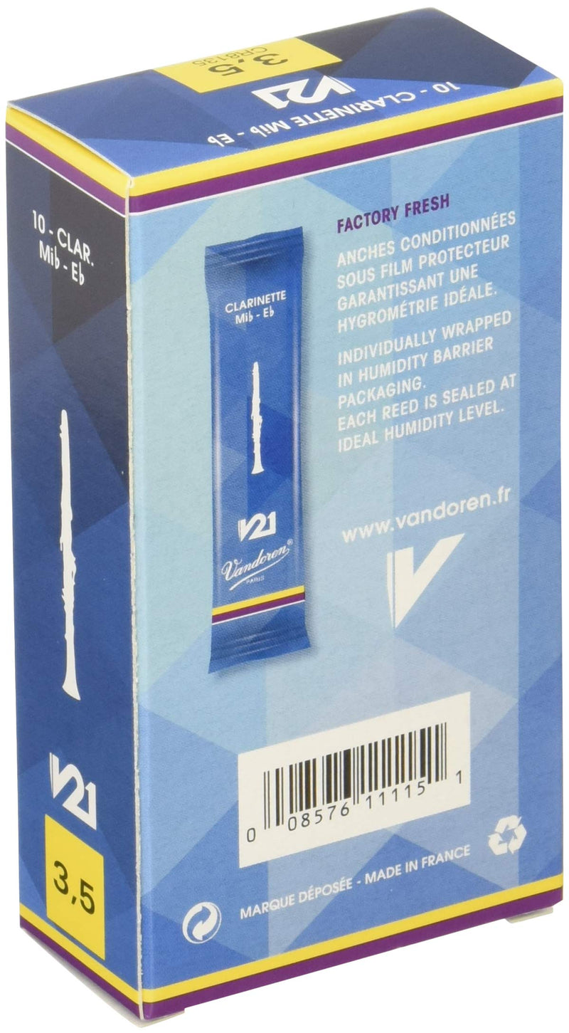Vandoren CR8135 Bb Clarinet V21 Reeds Strength 3.5; Box of 10