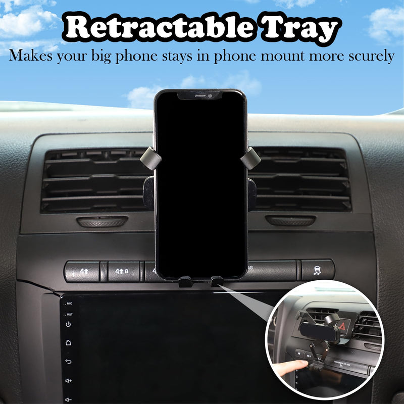 PIUGILH Car Phone Holder Mount Fit for Hummer H3 2005-2009 Interior Accessories, Aluminum Alloy Car Center Air Vent Double Flash Switch Cell Phone Holder Stand
