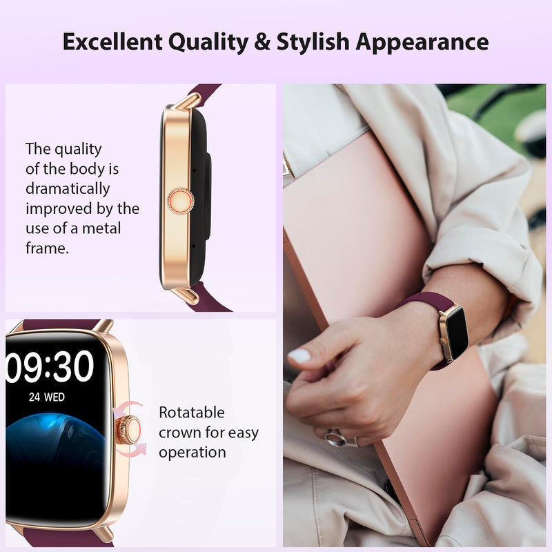 Smart Watch for Women Men, 2025 New Smartwatch (Answer/Make Call) for iPhone/Android, 1.85" HD 60+FPS Screen Fitness Tracker with 110+ Sport Modes, Sleep/Health Monitor, IP68 Waterproof, with 2 Bands
