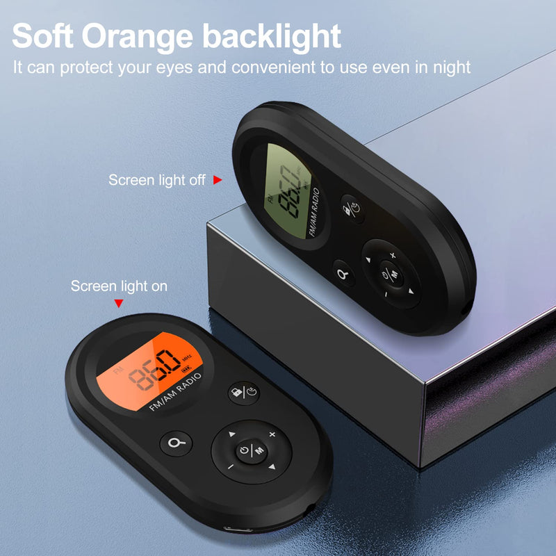 [AUSTRALIA] - AM FM Portable Radio,Personal Pocket Radio Rechargeable with Best Reception,Long Battery Life,Stereo Earphone,Small Digital Transistor Radios for Hiking,Walking,Jogging 
