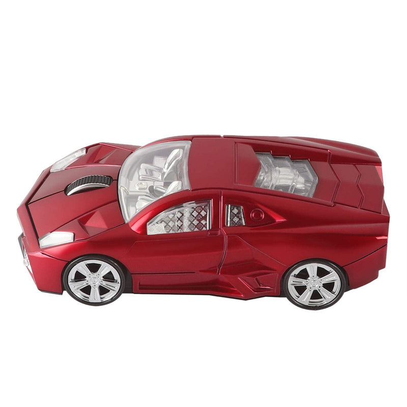 CHUYI Cool Sports Car Shaped Wireless Mouse 1600DPI Cordless Optical Mice with USB Receiver for Office School Home Travel, for PC Laptop Computer Gift (Red-1 Pack) Red