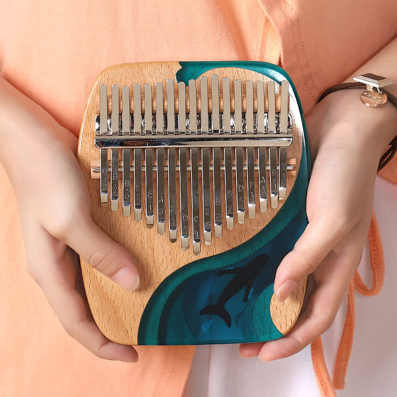 Kalimba Thumb Piano 17 Keys, Portable Mbira Finger Piano Gifts for Adults Music Instrument Thumb Pianos - 17 Keys Blue Kalimba 17 Blue