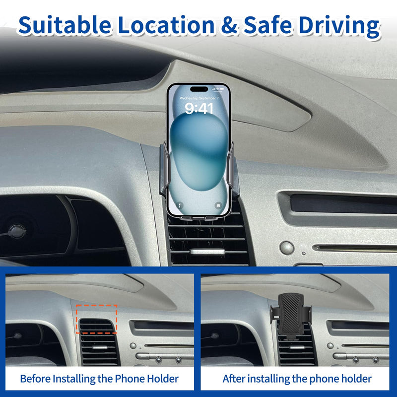 Car Phone Mount Fit for Honda Civic 2006-2011 Phone Holder Navigation, for Civic Cellphone Mobile Cradle Auto Accessories Bracket Anti-Shake,360 Degree Rotation,Compatible for All Cell Phones for Civic 2006-2011