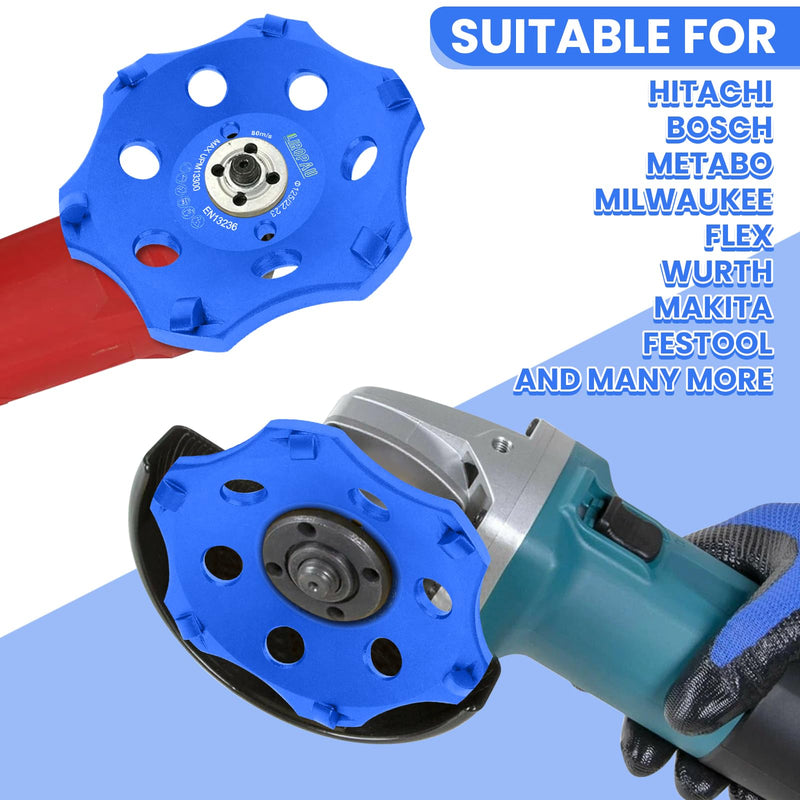 PKD PCD Diamond Cup Wheel 125 mm, Diamond Cup Wheel Grinding Wheel for Angle Grinder, Diamond Grinder for Tile Adhesive, Colour Coating, Angle Grinder Grinding Pot, 6 Segments