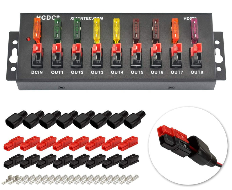HCDC 1 in 8 Out 40Amp Connector Power Splitter Distributor Source Strip Module