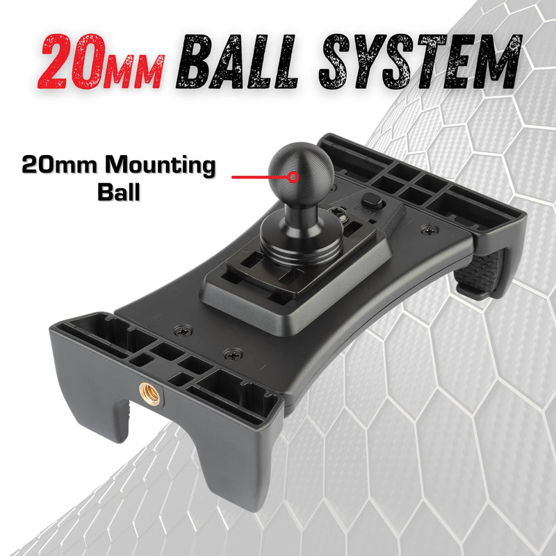 Bulletpoint Heavy Duty Vehicle Tablet Mount with Adjustable Mounting Arm Articulating Joint 20mm AMPS Ball Dash Mount