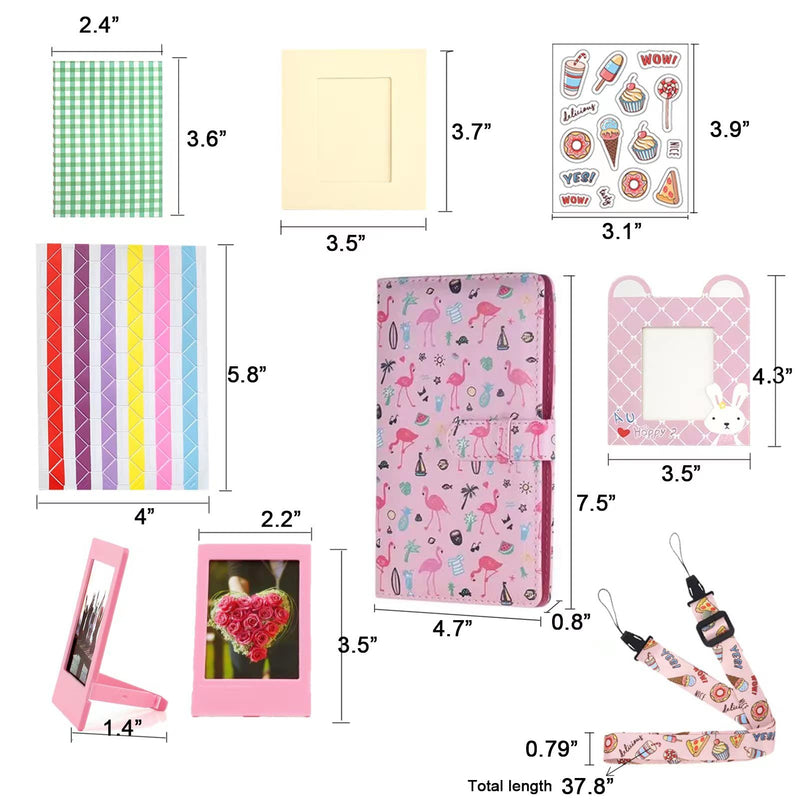 GEMHOPE Latest Colorful Bundle Kit for Accessories Kit, Compatible With Fujifilm Mini 9 8 11 12 70 90 Accessories Include Photo Albums Film Stickers Desk Stands Hanging Frame Clips Straps