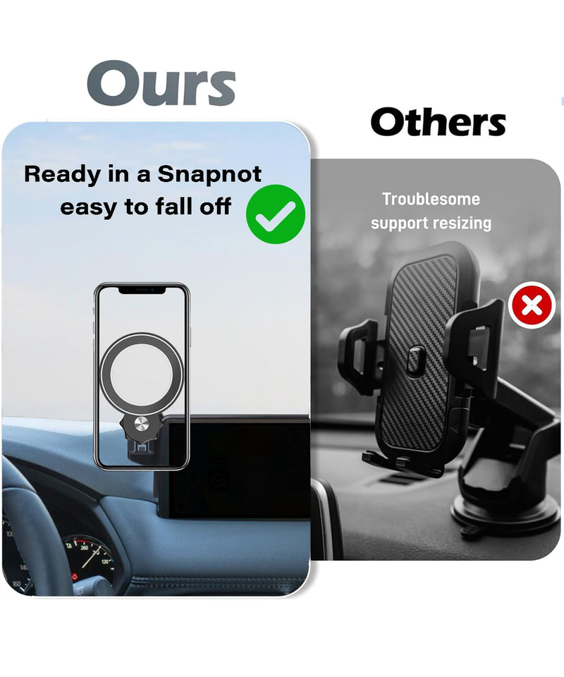 Car Phone Holder for 2021 2022 2023 2024 2025 Mazda CX-5 Accessories | 10.25-inch Screen Clip-On MagSafe Strong Magnets Cell Phone Mount, 360° Rotatable Hands-Free Holder, Not Block Air Vents fit for 2021-2025 Mazda CX5 (10.25 Inch)