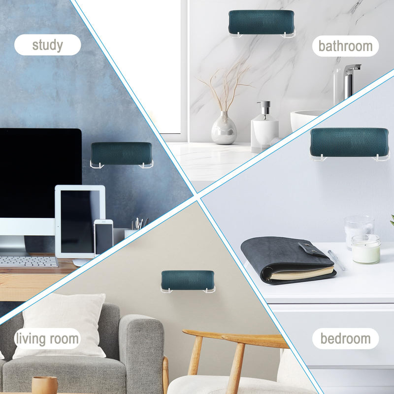 TXEsign Speaker Mount Shelf for JBL Flip 6/Flip 5/Flip 4 Portable Bluetooth Speaker-One Pack, Acrylic Speaker Holder Floating Shelf Small Wall Shelf (Transparent) Transparent