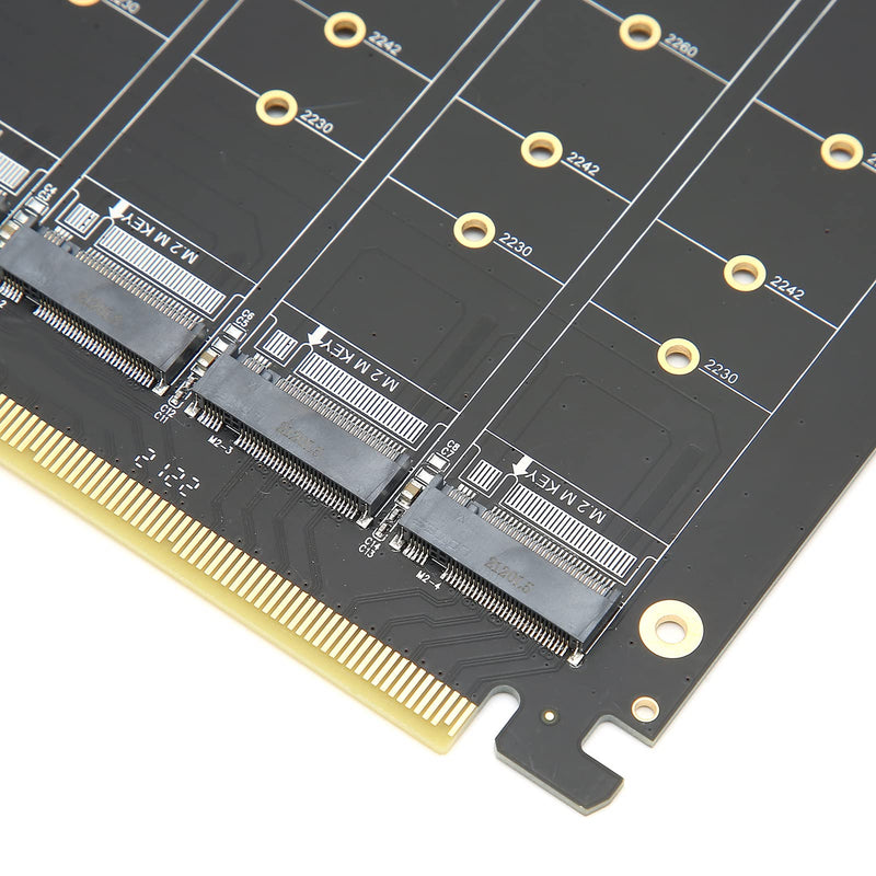 Quad M.2 NVME SSD to PCI-E 4.0 X16 Adapter, High Speed 4x32Gbps Soft Raid Card with Individual LED Indicator Support 2230 2242 2260 2280 (ph44)