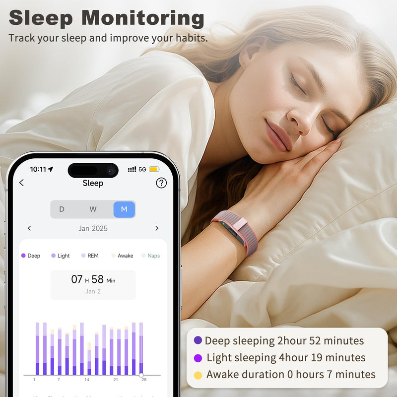 Smart Bracelets for Women & Men,Health Activity Fitness Trackers with 120+ Sports Modes,24/7 Heart Rate&Blood Pressure Monitoring,Sleep& Stress Tracking,IP68 Waterproof,5 Smart Wristband with Free APP