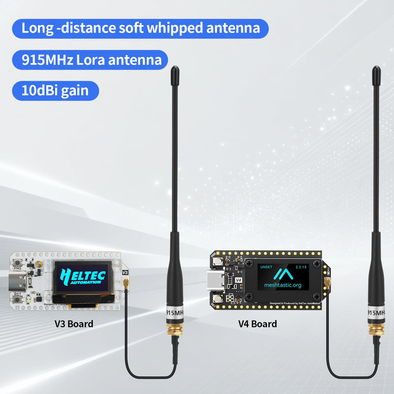 [AUSTRALIA] - 2Pcs 915MHz LoRa Antenna 10dBi Gain for Meshtastic Long Range Soft Whip Antenna 19cm Omni SMA Male with Cable Extension Cord Black 2pcs-19cm 