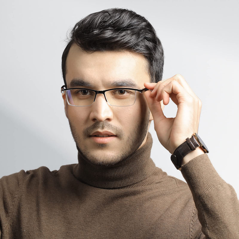 LUFF 4Pcs Anti-Blue-ray Reading Glasses Portable Ultra-Light Readers(1.5X) 1.5X Black