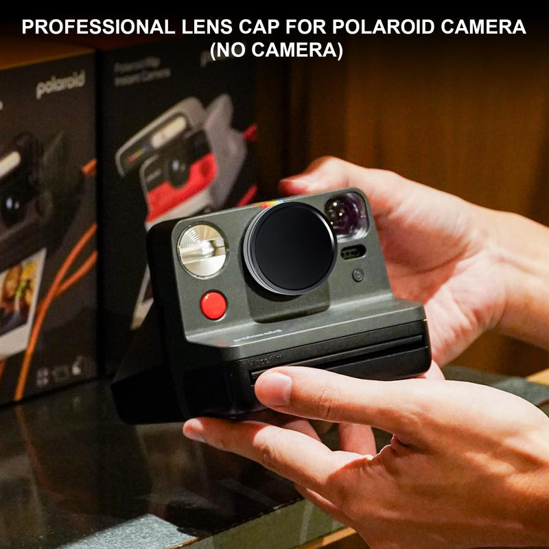 [AUSTRALIA] - WOGOZAN Lens Cap for Polaroid Now Gen 3, Now+ Gen 2/3rd Instant Camera, Lens Cover for Polaroid, Aluminum Alloy Lens Cap & Inner Cushioning Sponge with Storage Bag (No Camera) - Black 